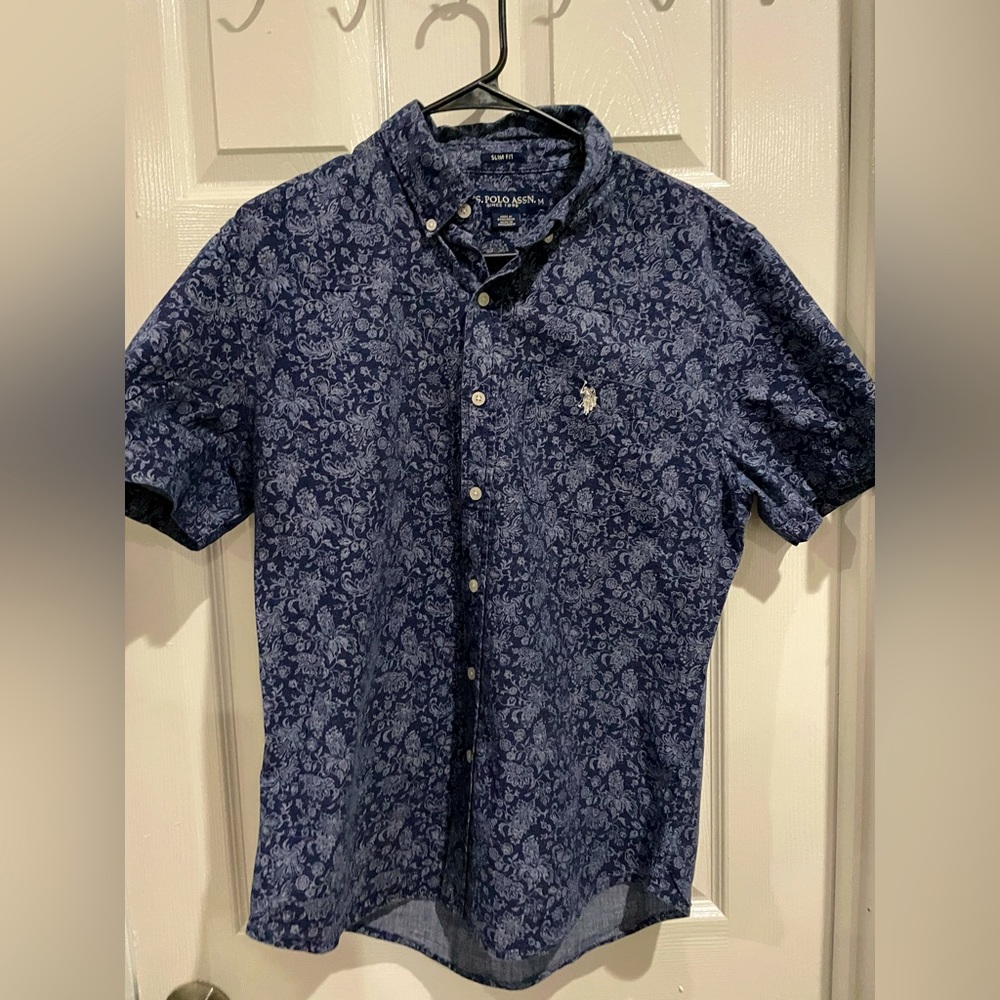 PRINTED FLORAL SLUB CANVAS SHIRT